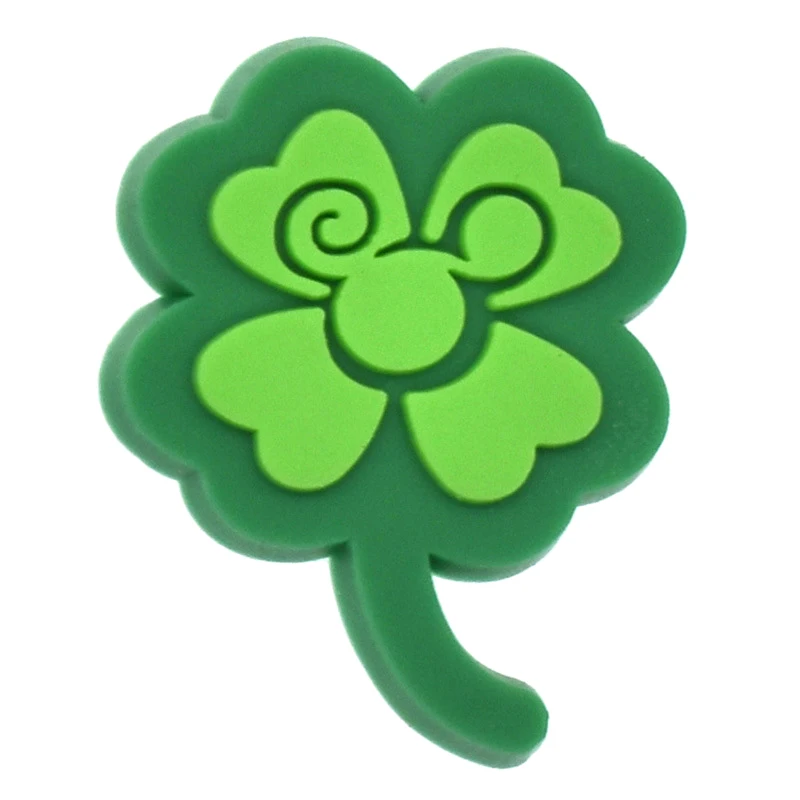 Großhandel 1 stücke PVC Schuh zubehör für Krokodile Charms grün st. patrick Frauen Sandalen Schnalle Kinder Pins Dekoration Jeans Weihnachts geschenk