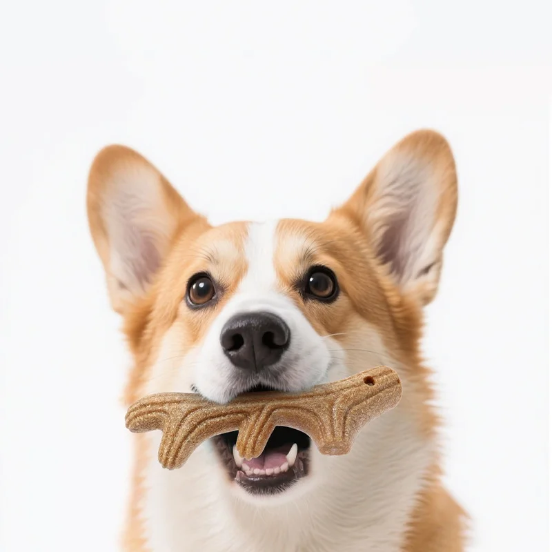 Brinquedo Interativo para Cães em Forma de Osso para Limpeza de Dentes, Brinquedo de Treinamento em Bambu, Produtos para Animais de Estimação Resistentes ao Uso