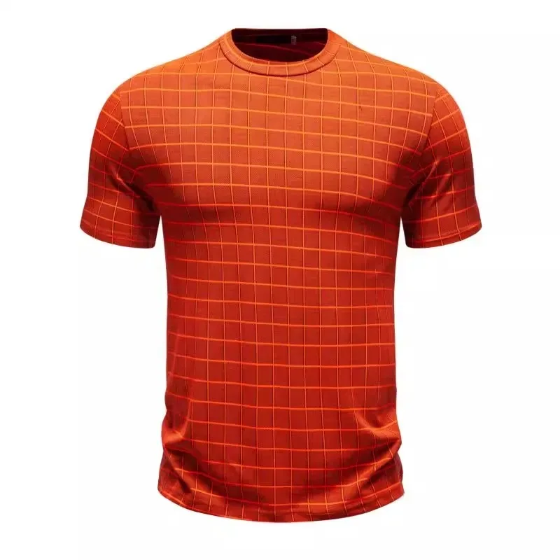 

Men's Sports Golf T-shirt Summer Clothing Plaid Men's Casual Fashion Versatile Short Sleeved T-shirt Sportswear