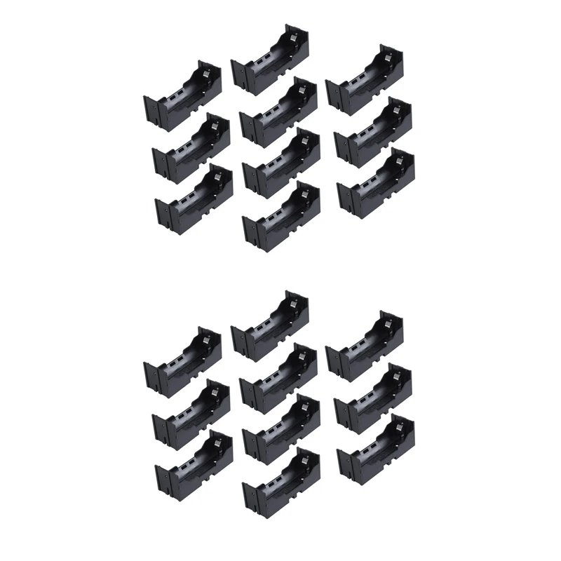 Plastic Single 26650 Battery Holder Case Storage Box 20Pcs Black