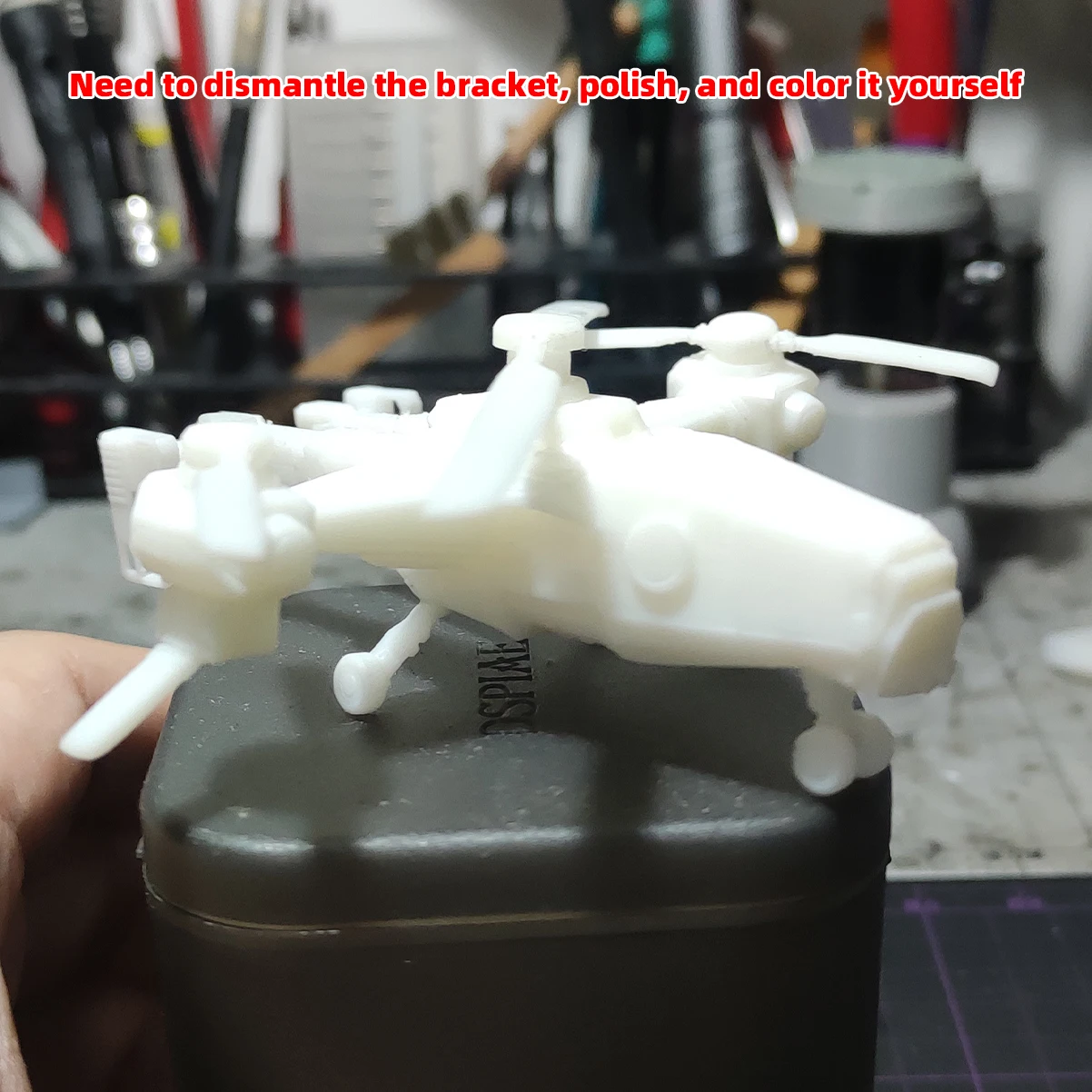 1/72 Modellbausatz 3D Harz Miniatur Diorama Gebäude Unbemalter Sci-Fi Hubschrauber DIY – Detail 4