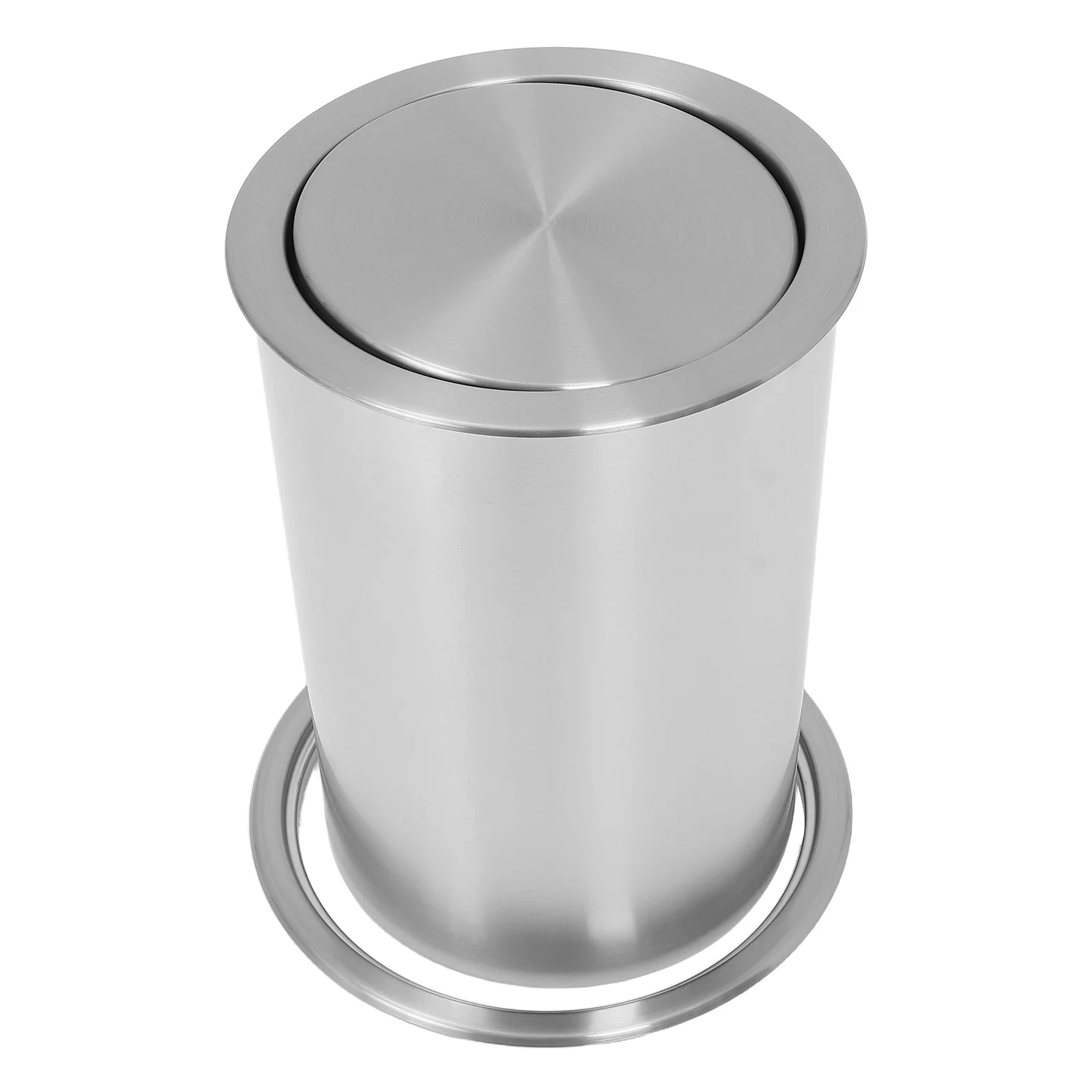 

1 комплект, встроенный мусорный бак из нержавеющей стали, столешница, встроенная поворотная крышка, экономия места, кухонный мусорный бак, столешница, встроенный бак для мусора