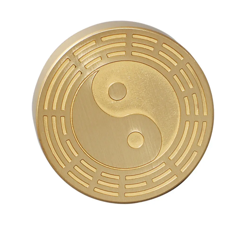 ثقالة الورق النحاسية المستديرة ذات السطح المصقول الناعم ثقالة الورق لسطح المكتب مستلزمات الخط الصيني #3