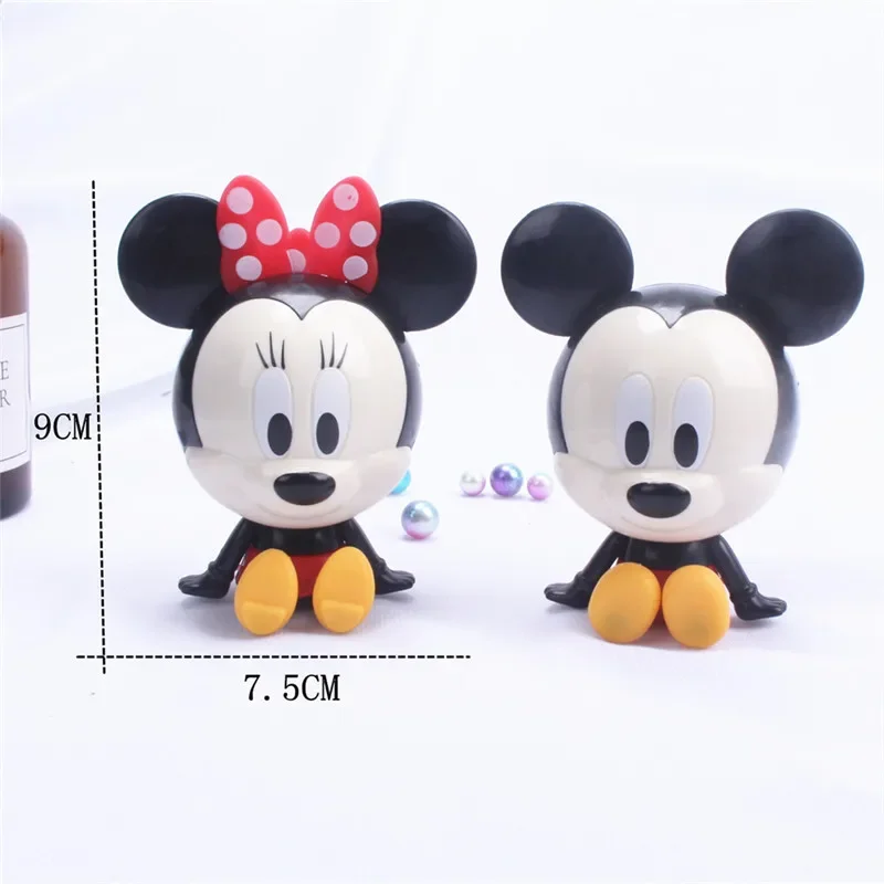 2pcs/lot miniso Minnie Figurine Sit Design Mickey Mouse PVC Doll Collectible Toys For Kids Brinquedos Gift