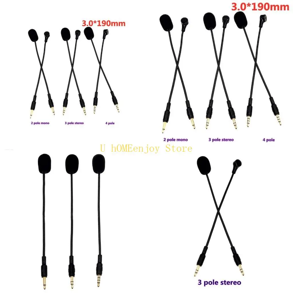 

B0KF 190mm Bendable Microphone Gaming Headphone Replacement Professional Gaming Props -32dB Sensitivity Accessories