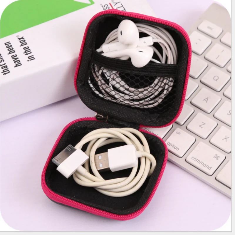 Mini Earphone Storage Boxes Bag Outdoor Travel Key Mobile Phone Data Cable Charger Storage Box Digital Home Small Item Storage