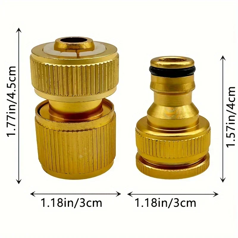 6/12pcs EU Standard Aluminum Garden Hose Connector Set - 1/2'' Quick Connect + 1/2''&3/4'' Tap Fitting for 13-16mm Pipes