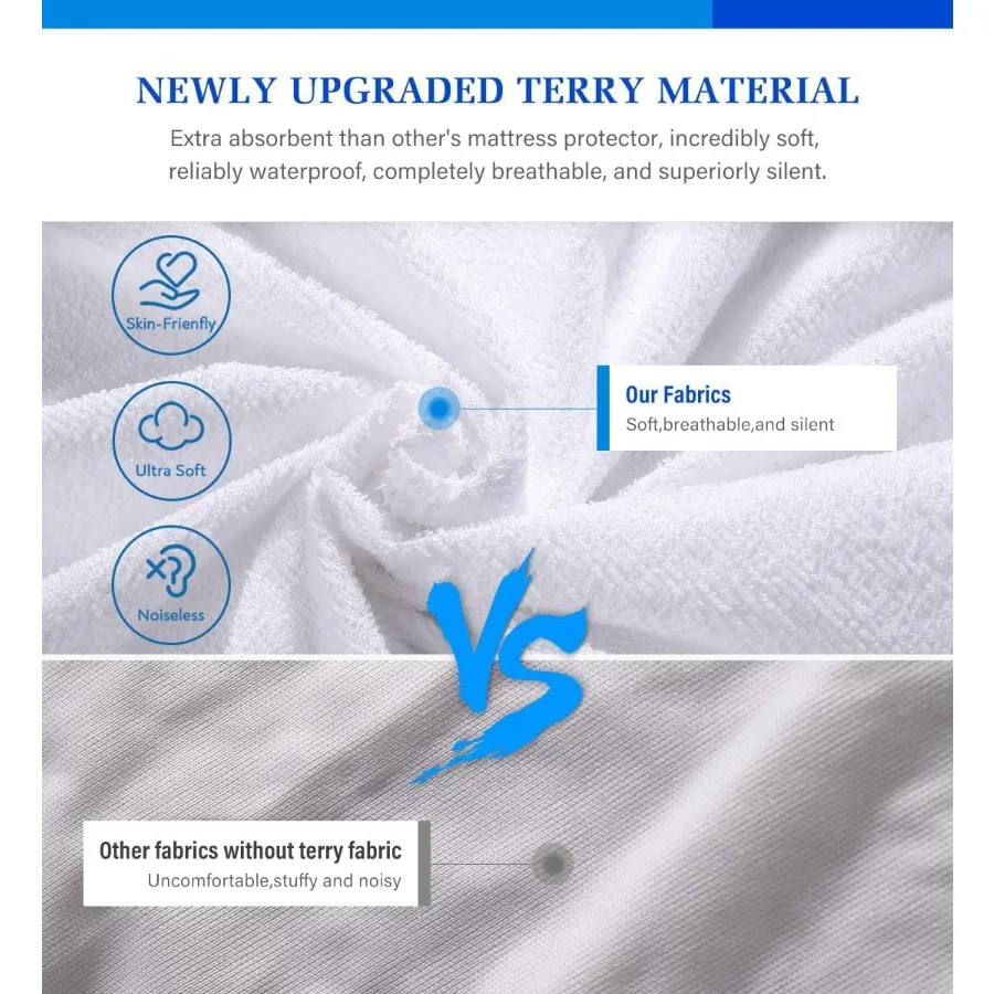 Full Size Matrasbeschermer Waterdichte Matras Topper Pad Cover Super Geruisloos Zacht Ademend voor Huisdieren Volwassenen 54x75 Fitte