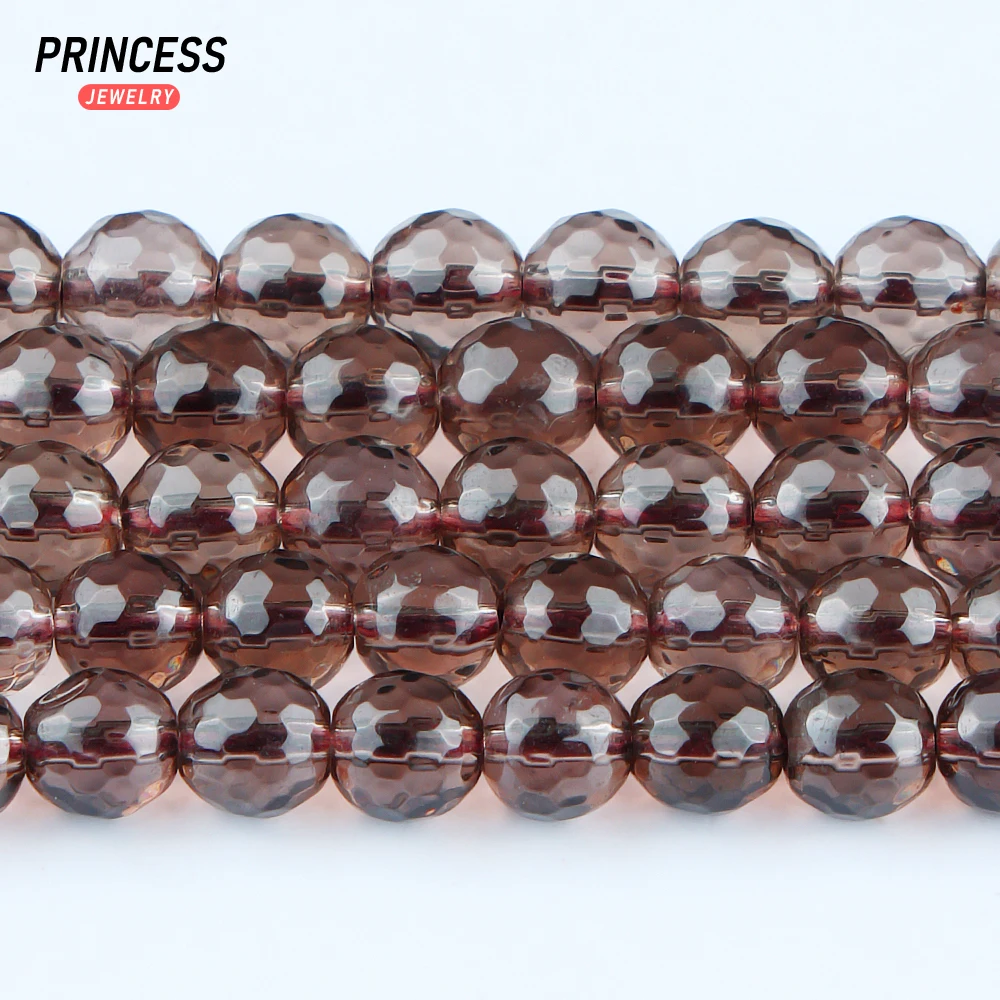 

A+ Natural Smoky Quartz Crystal Faceted Beads for Jewelry Making Bracelet Wholesale Loose Stone Beads DIY Accessories