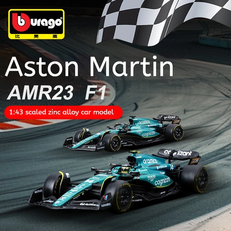 

Burago 1:43 Aston Martin F1 гоночная модель из сплава 2023, коллекционные игрушки рождественские подарки оптом