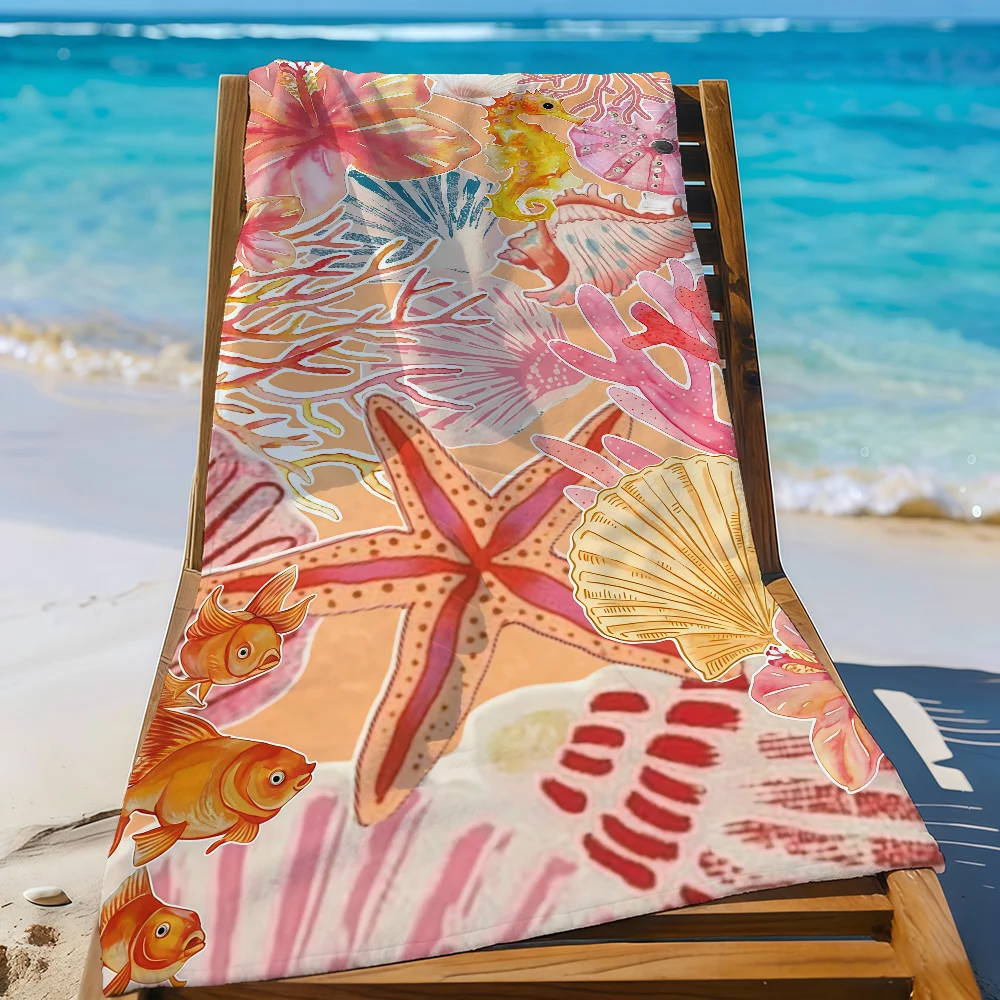 Shell starfish Towel Quick Drying Beach Towels Are Suitable For Swimming Pools Camping Yoga And The Gym