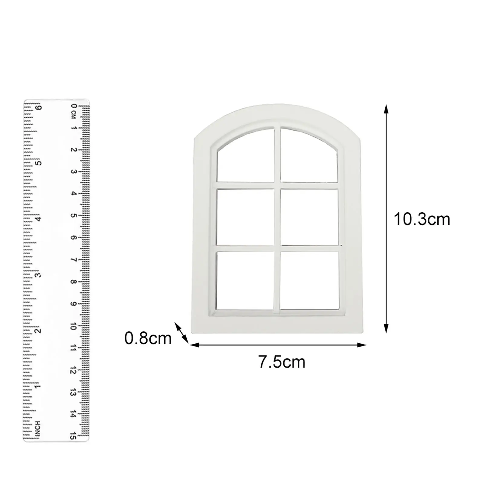 Accessori per mobili per finestre per case delle bambole in miniatura in legno WhiteArch