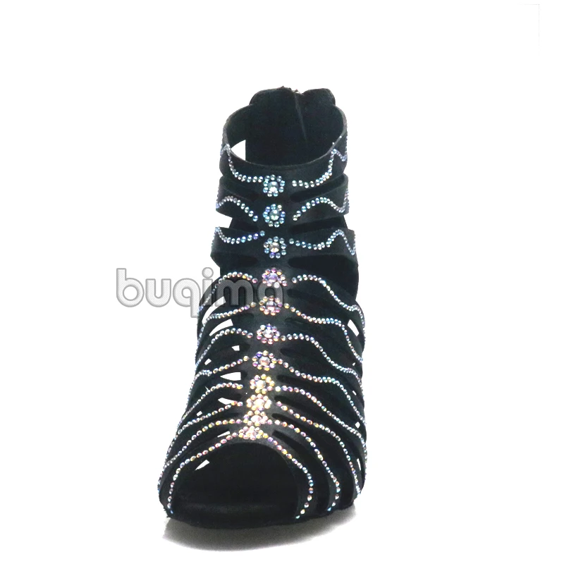 Hot selling Latin dance shoes   professional soft soled ball party dance shoes lace diamond performance dance shoes