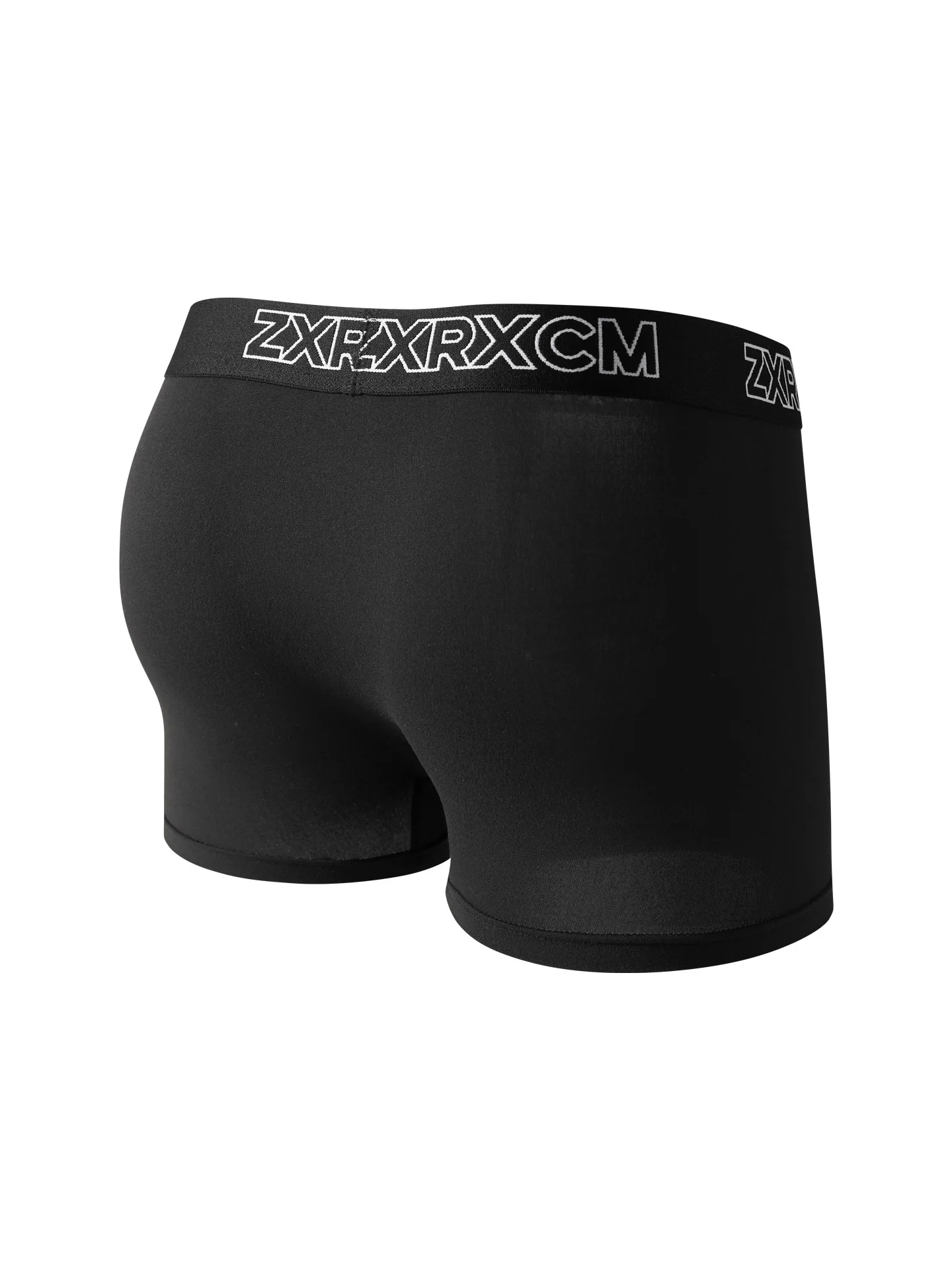 4PCS Men's black and Gray basic style flat-angle underwear with a letter waist, comfortable and breathable men's underwear