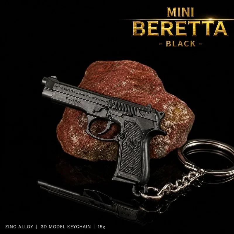 Zinklegierung Mini-Gewehrmodell Schlüsselanhänger AK47 Spiel-Zubehör Ornament Replik Tragbares RPG-Modell Militärfans Dekoration Geschenke – Detail 6
