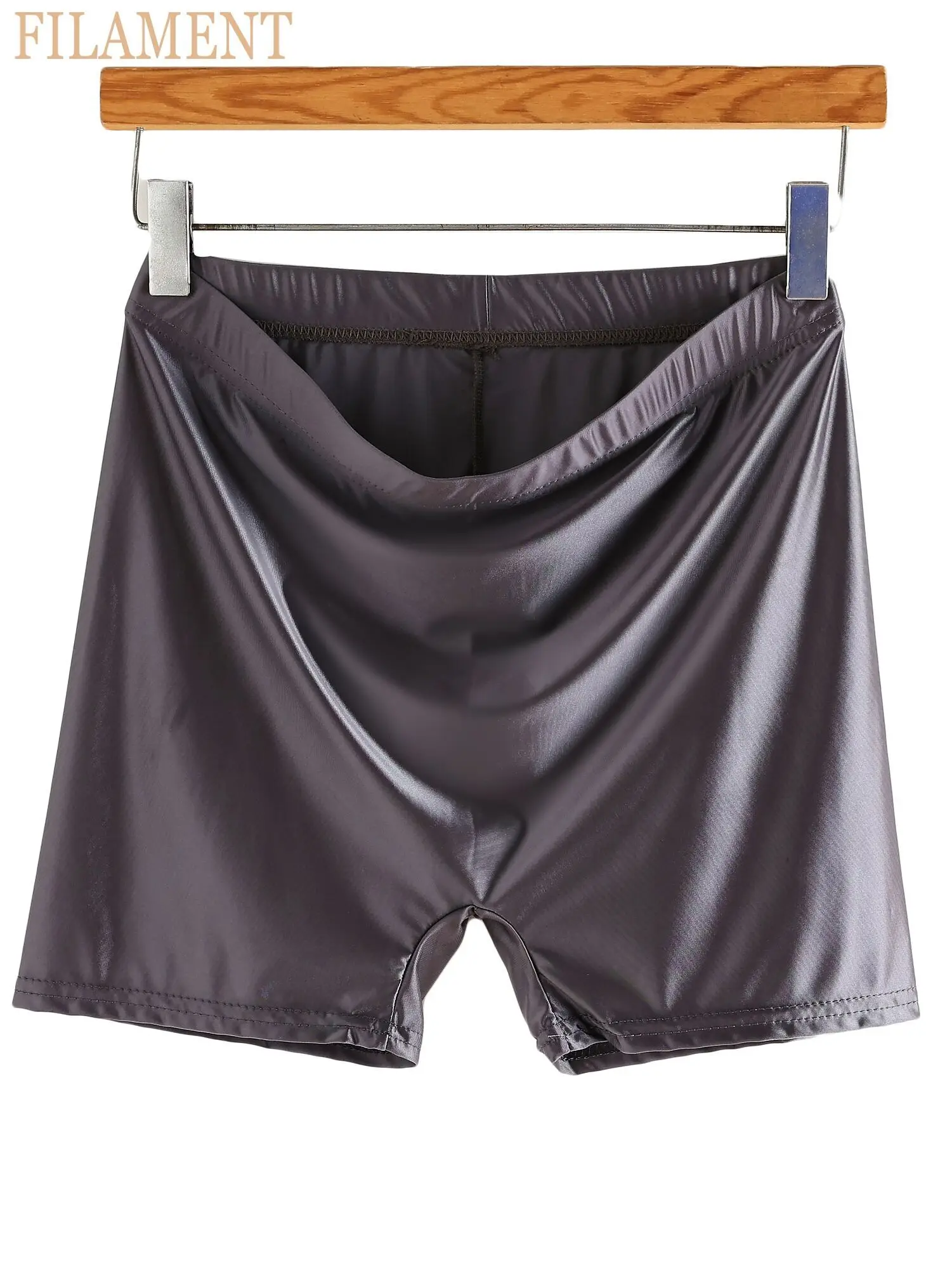 Glossy Seamless See Through Shorts Women Men Underwear Elastic Briefs Underpant Men's Boxer Panties