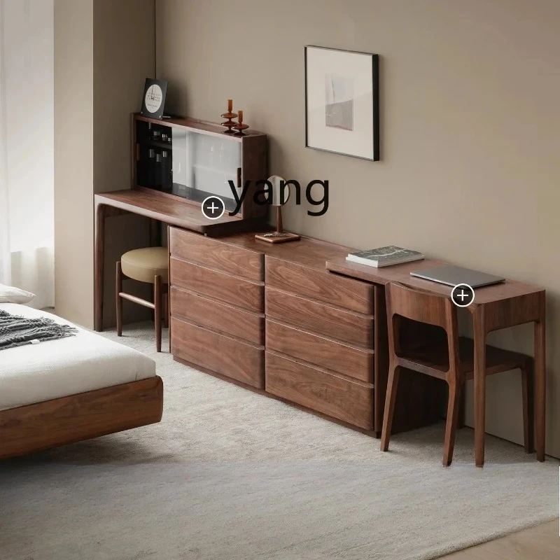 lmm1 dresser chest integrated makeup table black walnut desk bedroom removable