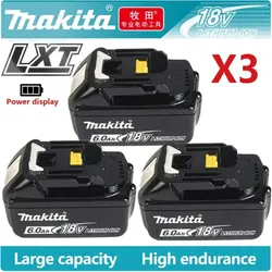 마키타 전동 공구 교체 액세서리, 18V 6000mAh, BL1860 BL1850 BL1830B BL1815 리튬 이온 충전식 배터리 팩