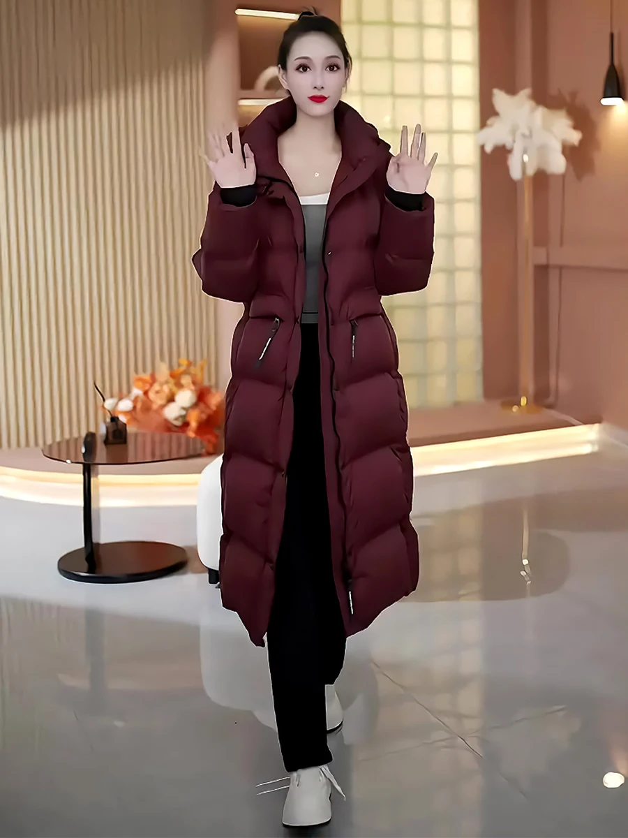 

Winter New Faion Casual Luxury Thiened Long Hooded White Du down Jaet Women's Trendy Outerwear Commute Sle Thiened
