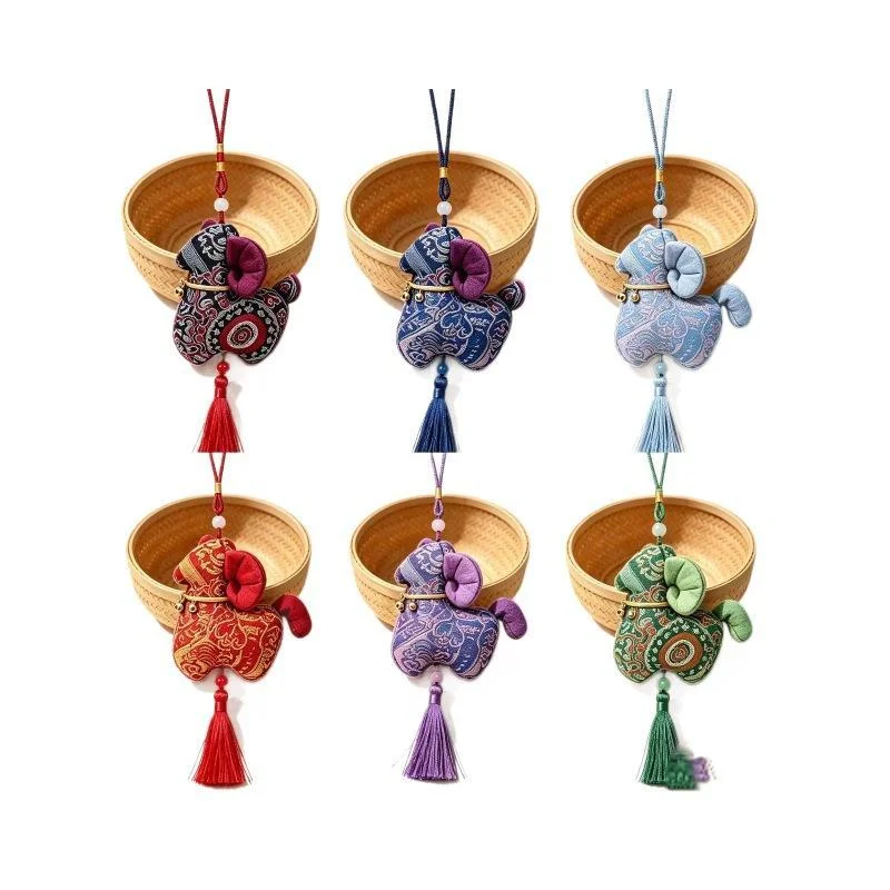 AnswerChinese Zodiac Sheep Plush Toy Brocade Lamb Doll Tassel Horns Lucky New Year Gift Home Decoration Soft Stuffed Animal - view 5