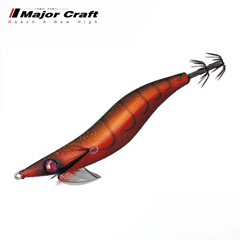 MajorCraft اليابان 2.5 3.0 3.5 توهج خشبي الروبيان الطعم EGI JIG خطاف الحبار جديد لويا الأخطبوط الحبار إغراء