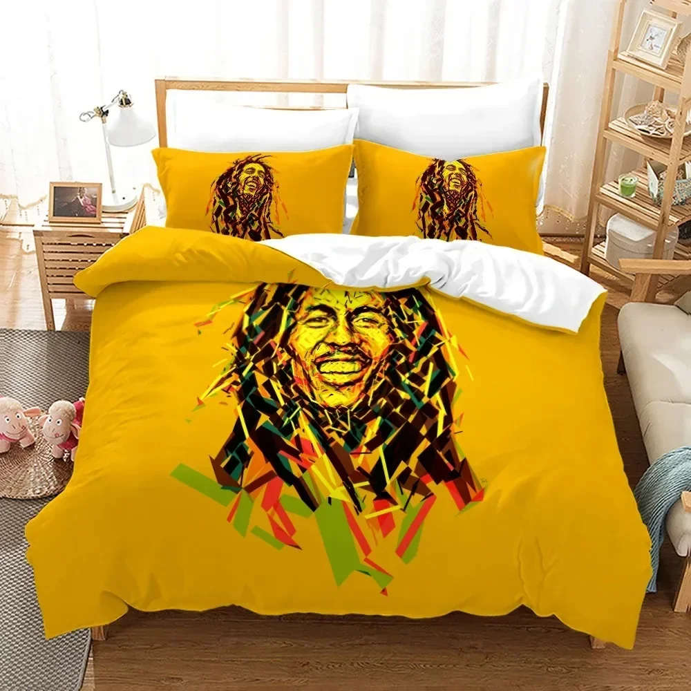 Penutup Selimut Set Tempat Tidur Bob Marley Penutup Selimut Tempat Tidur Kustom Untuk Anak-anak Laki-laki Dewasa Dekorasi