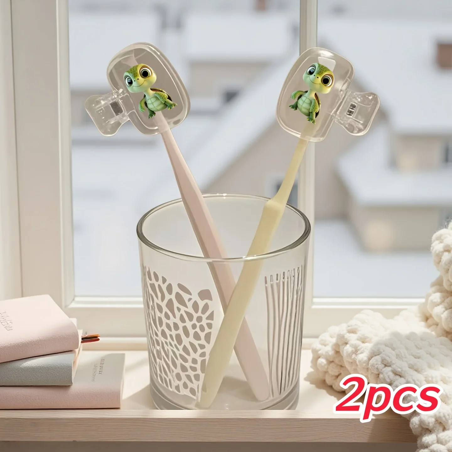 2pcs Sea Turtle Transparent Toothbrush Dust Cover Suitable for Travel Sets Essentials Dormitory Use Gift For Friends And Boys