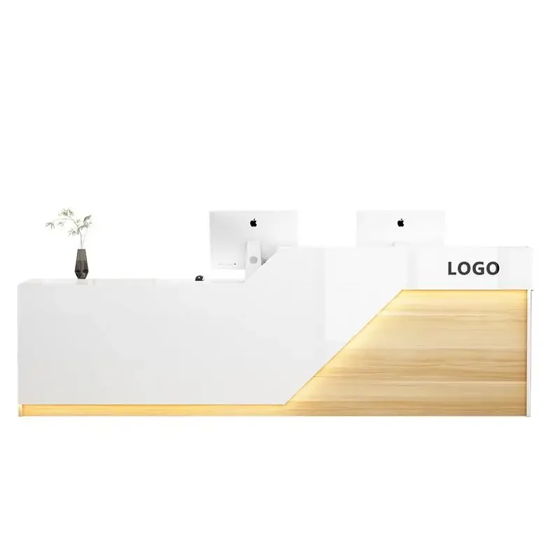 #Vintage Office Reception Desk Aesthetic Luxury Beauty Reception Desk Modern Display Salon Trendy Bancone Commercial Furniture