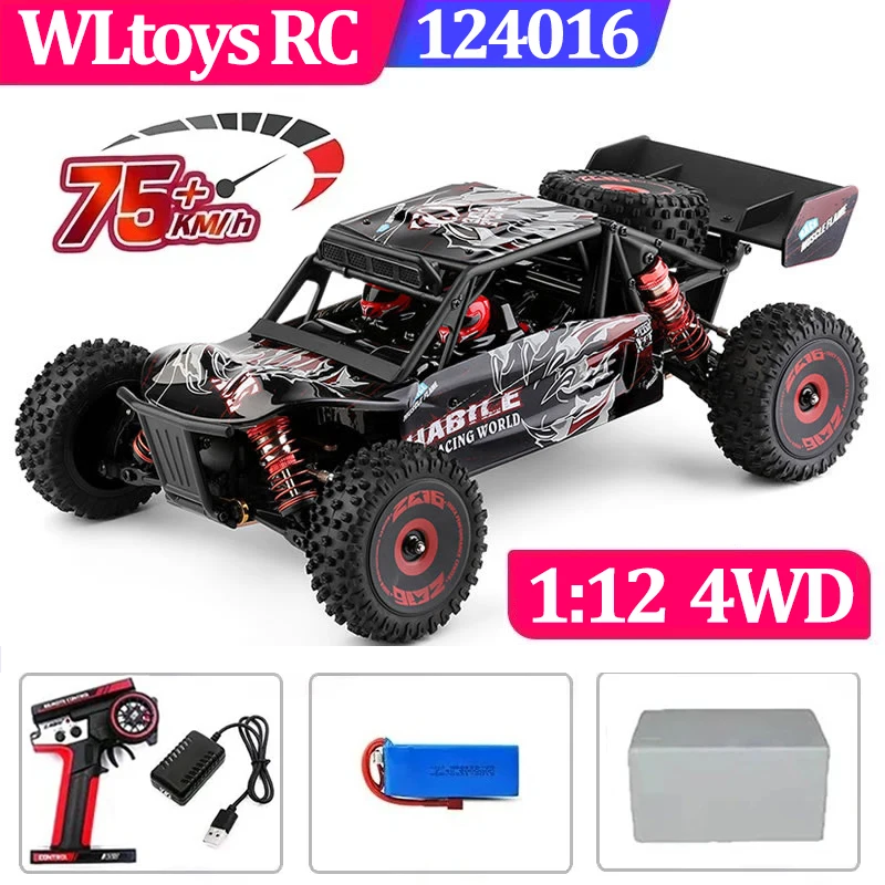 75 KM/H WLtoys 124016 124017 60 KM/H 144001 Rc Elettrico 4wd Batteria Ad Alta Velocità Atv Telecomando Drift Rc Auto per Adulti Giocattoli