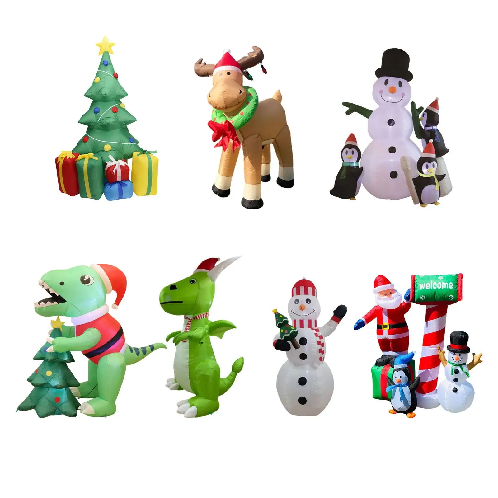 Christmas Inflatable Props Glow Inflatable Figures Christmas Inflatable Decoration for Indoor Outdoor Winter Yard Lawn Festival