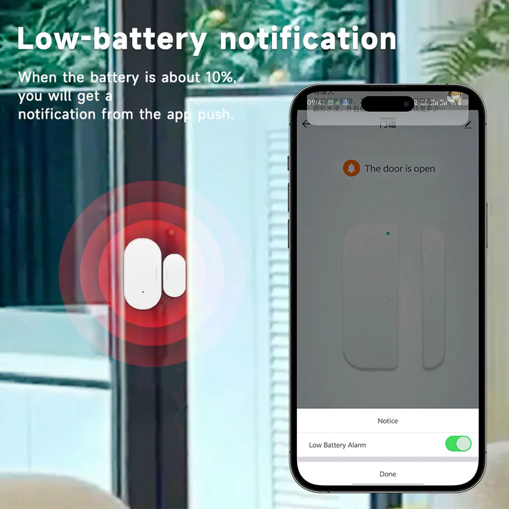 Zigbee 3.0 Z2MQTT Door Window Sensor Magnetic Smart Home Security Detector Works with Home Assistant Alexa Google