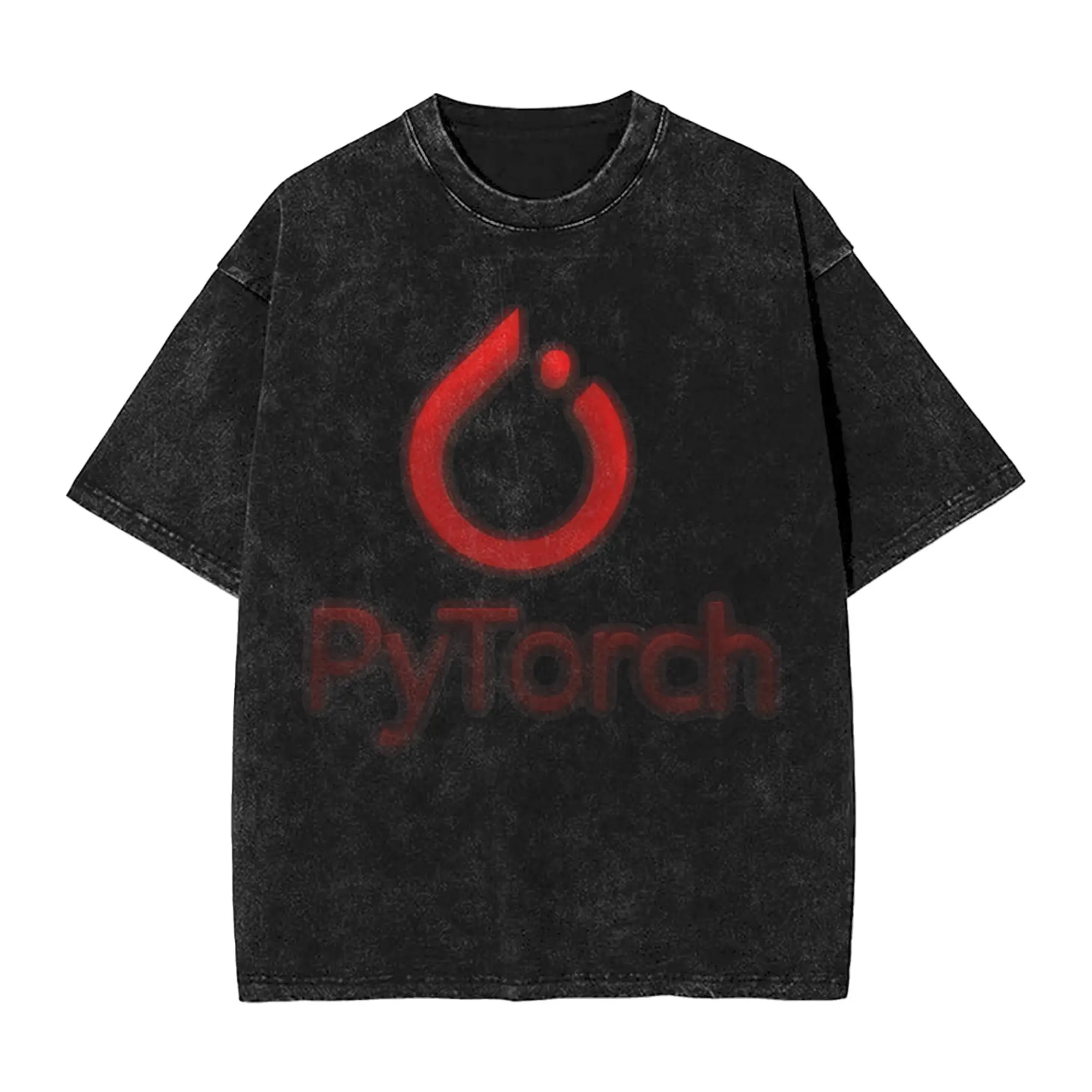 Pytorch Washed T Shirts Streetwear Hip Hop Retro T-Shirt  Tees Tops for Men Women Cotton Harajuku