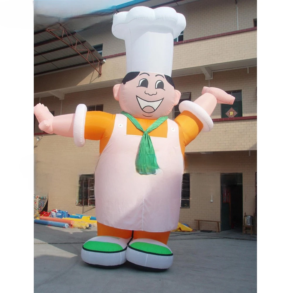 

with printing Inflatable balloon Large inflatable chef model for catering advertising 3 meters high cheap chef