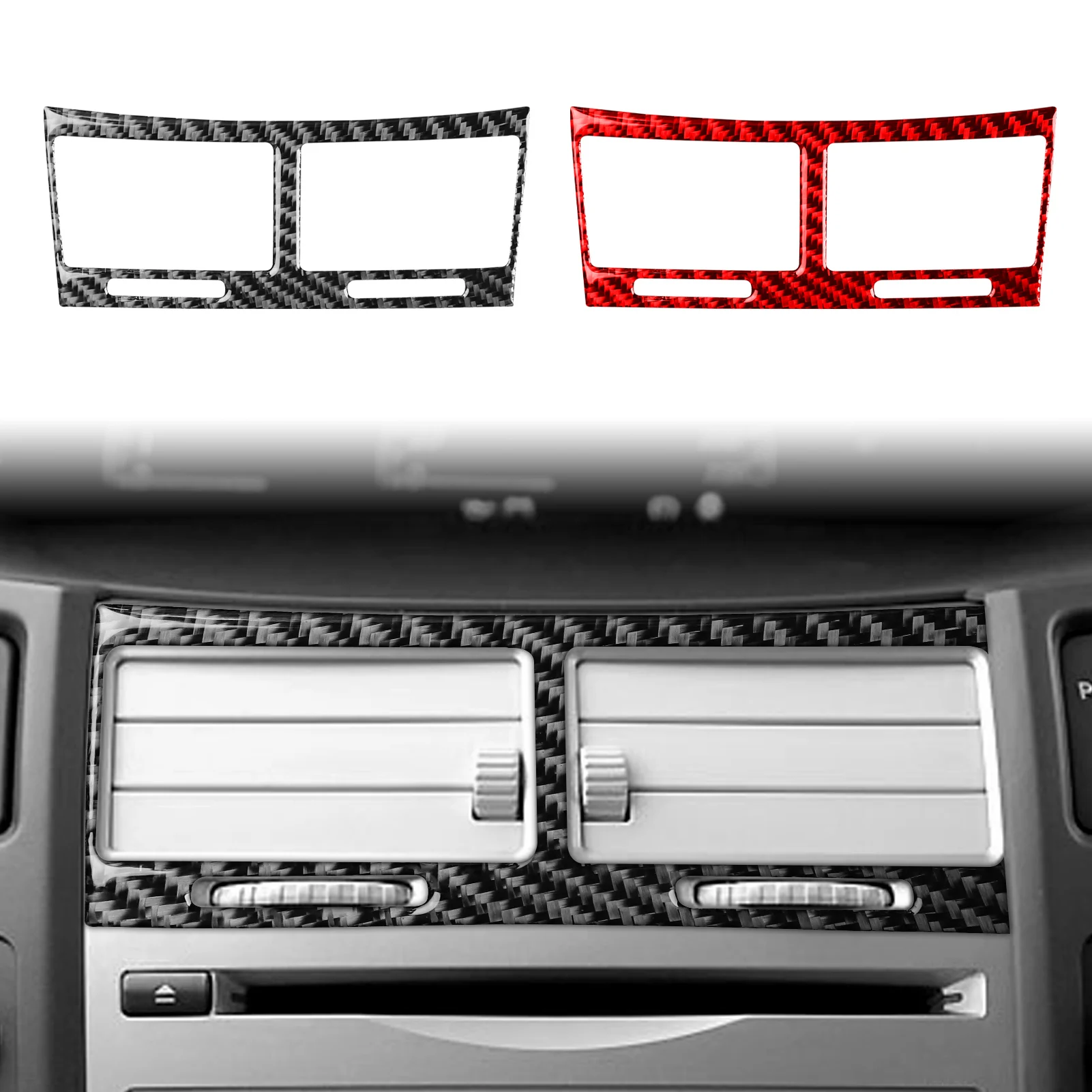 Carbon Fiber For Toyota Yaris 2006-2011 Car Center console air vent Frame Trim Customizable Car Stickers Interior Accessories