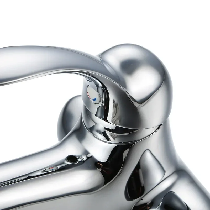 European single handle double hole all copper table basin faucet washbasin hot and cold faucet