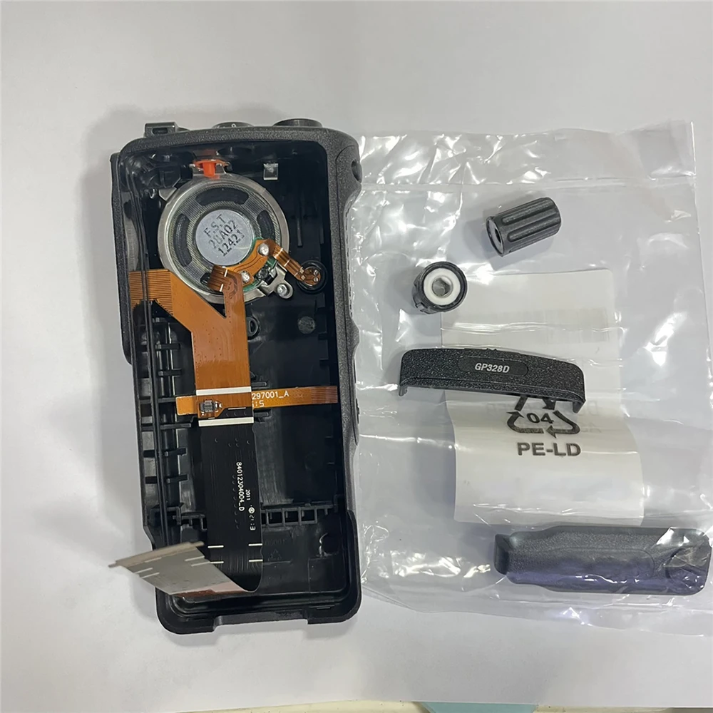 Walkie-Talkie Black Housing Case Front Cover Shell with Speaker Flex Cable Volume Channel Knobs For M GP328D Radio Accessories