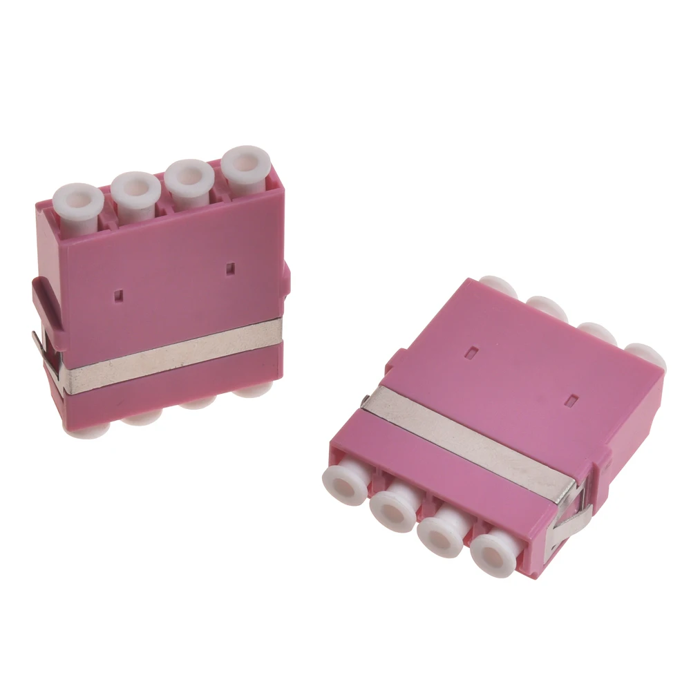 Lenew Высококачественные 4-портовые оптические адаптеры Lc Многомодовый OM1 OM2 OM3 OM4 OM5 Дуплексный 4-ядерный оптоволоконный адаптер FTTH