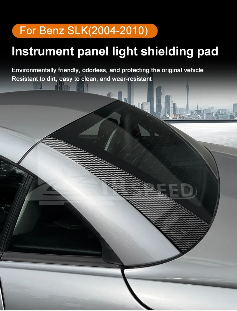 PVC für MERCEDES-BENZ, SLK R171 2004 2005 2006 2007 2008 2009 2010 Carbonfaser-Muster Zierleiste Aufkleber Heckscheiben-Zubehör – Detail 1