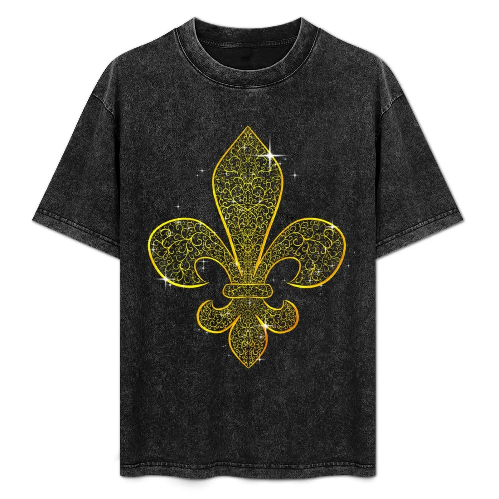 

Fleur de Lis - Brown BG T-Shirt Casual Loose Fit Summer Tee Shirt