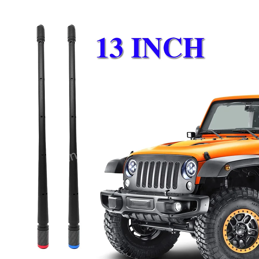 13Inch Zwart/Rood Rubber Antenne Autoradio Antenne Vervanging Jeep Wrangler Jl Gladiator Jt Rubicon Sahara Sport 2007 +