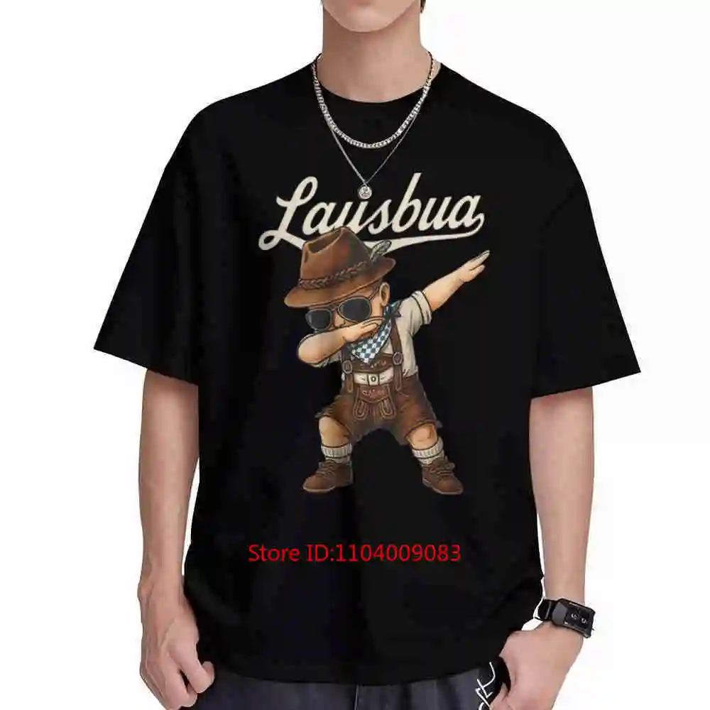 Oktoberfest Lausbua Trachten Dabbing Bavarian Beer Short Sleeve Tee 100% Cotton T-Shirt