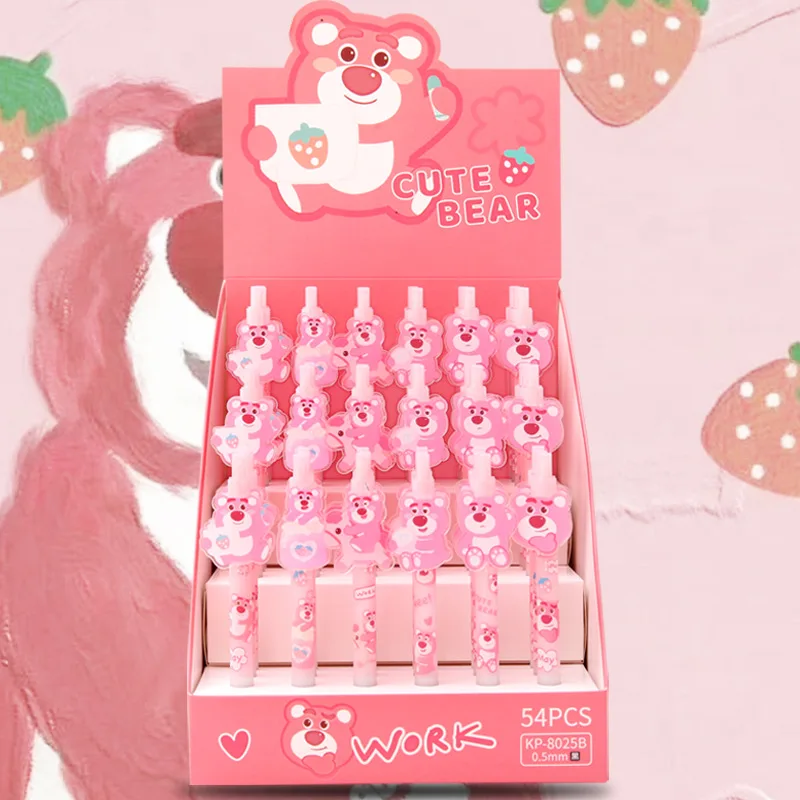 54pcs Disney Lots O Huggin Bear Gel Pens Kawaii Lotso Roller Ball Pen Neutral Pen Office School Supplies Stationery Wholesale