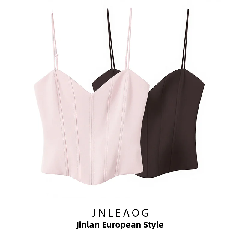 JNLEAOG Spring New Women's Fashion Versatile Tight Crop Top Style Upper Apparel Polyester Fiber Commute Style Casual Scene