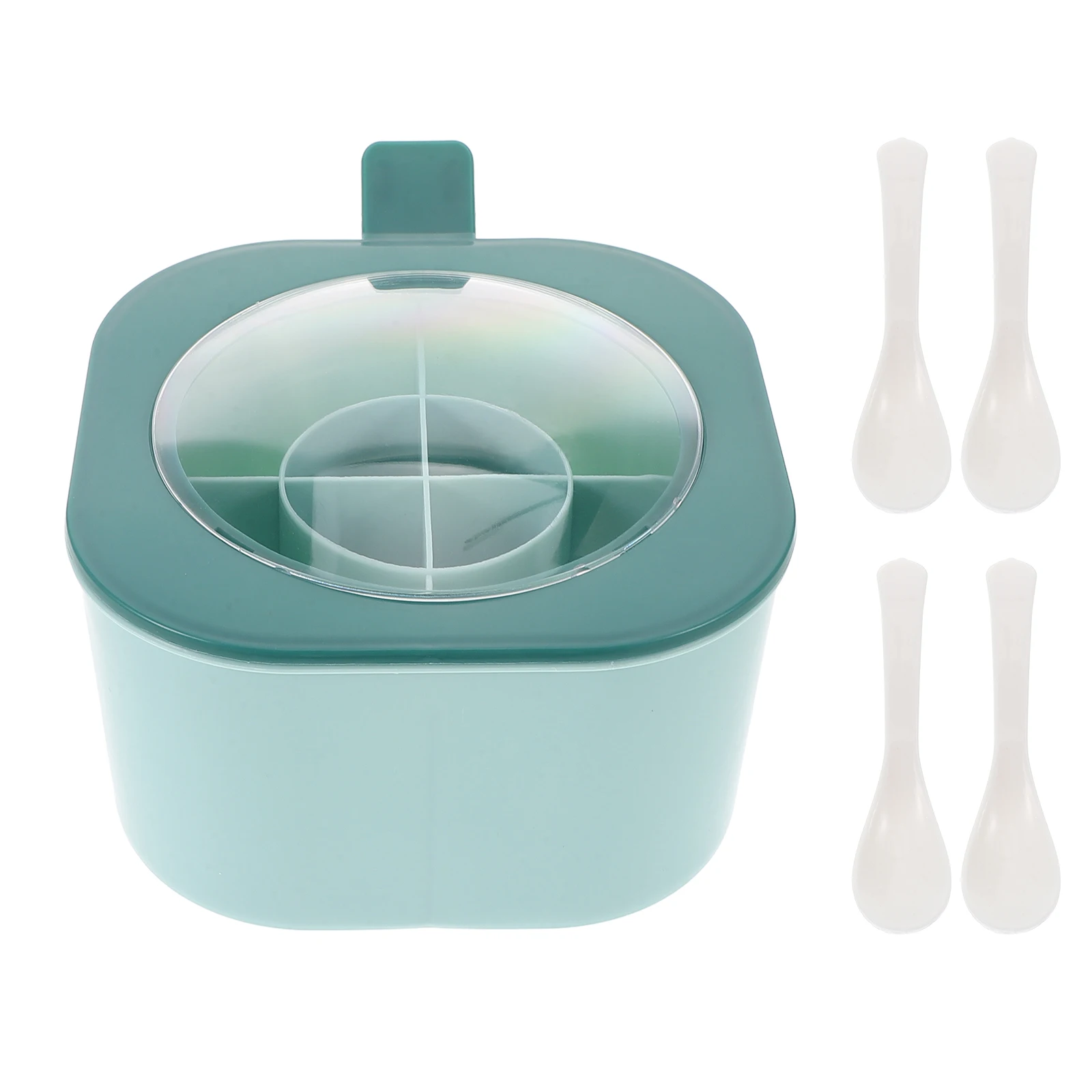 

1 set Seasoning Box Camping Kitchen Supply Separated Condiment Holder Plastic Spice Container Outdoor Dishes Multi