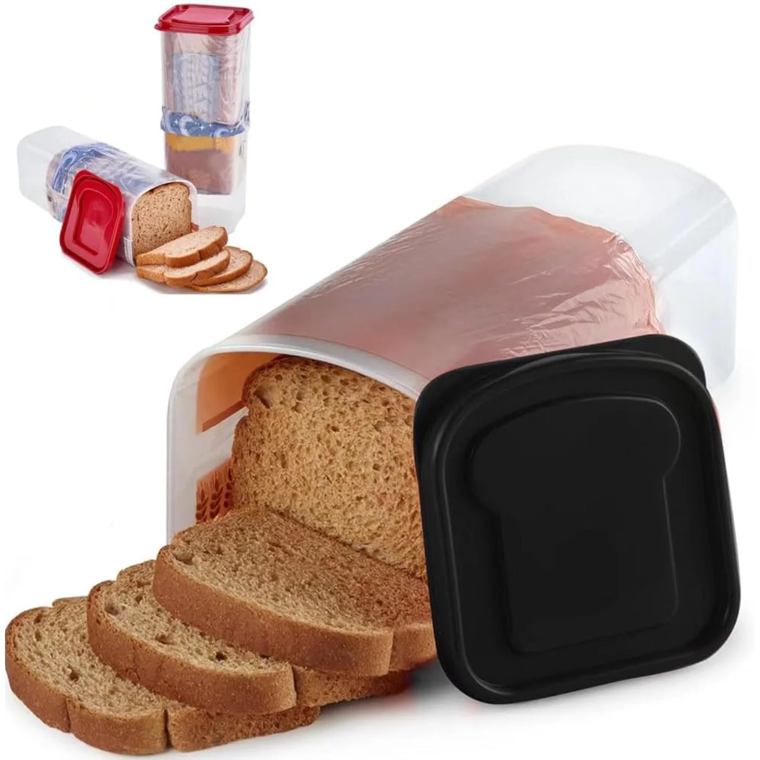 Bread Box with Airtight Lid | Bread Container | Plastic Bread  Container | Sandwich Bread  | Bread Holder | Bread Loaf  Dispense