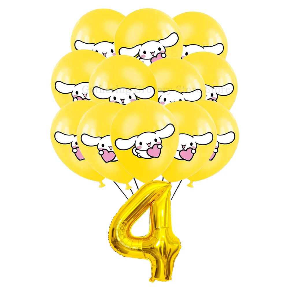 Sanrio Cinnamoroll Yellow Latex Ballon Party Supplies 12in Air Globos DIY Party Decoration Cartoon White Dog Festivel Gift Toy