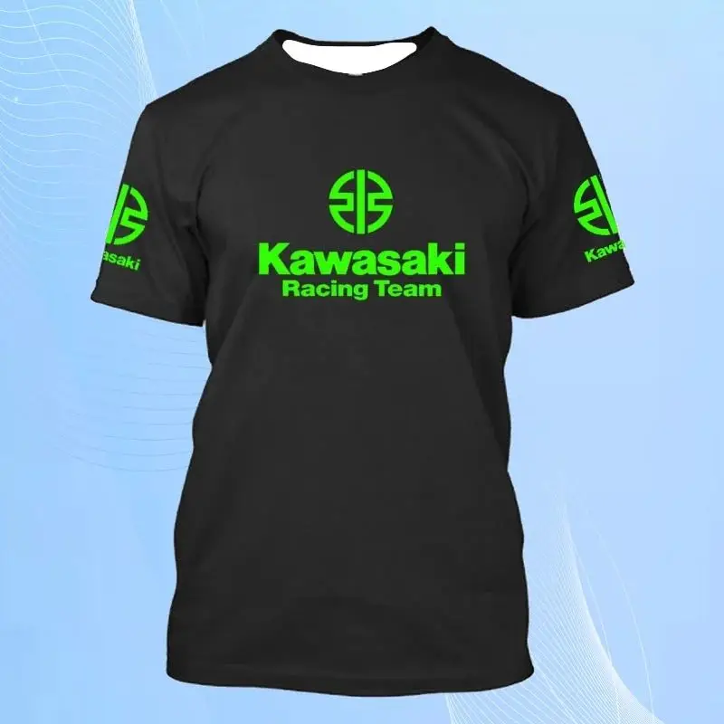 

New Kawasaki motorcycle logo outdoor sports enthusiasts summer fashion T-shirts for men and women, quick-drying T-shirts, women'