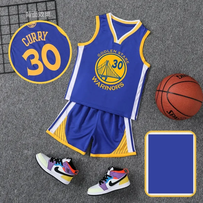 NEW 24/25 Children's clothing suit#30boy girl Basketball Jerseys set primary school jersey game team uniform training vest