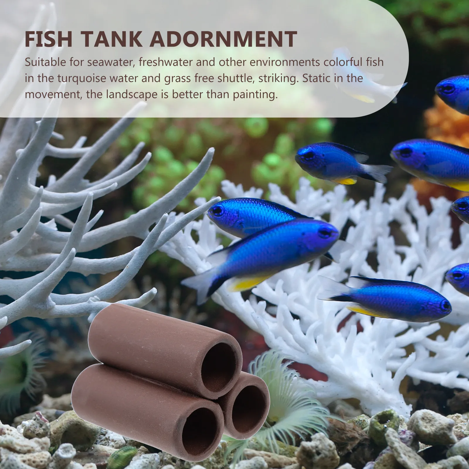 

Набор из 3 декоративных пещер для аквариума: яркие укрытия для рыб, места для размножения и ландшафтного дизайна