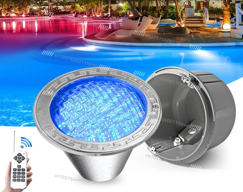 Embedded Stainless Steel Swimming Pool Light Low Voltage 12v Colorful Remote Control Underwater Concealed Pre-embedded